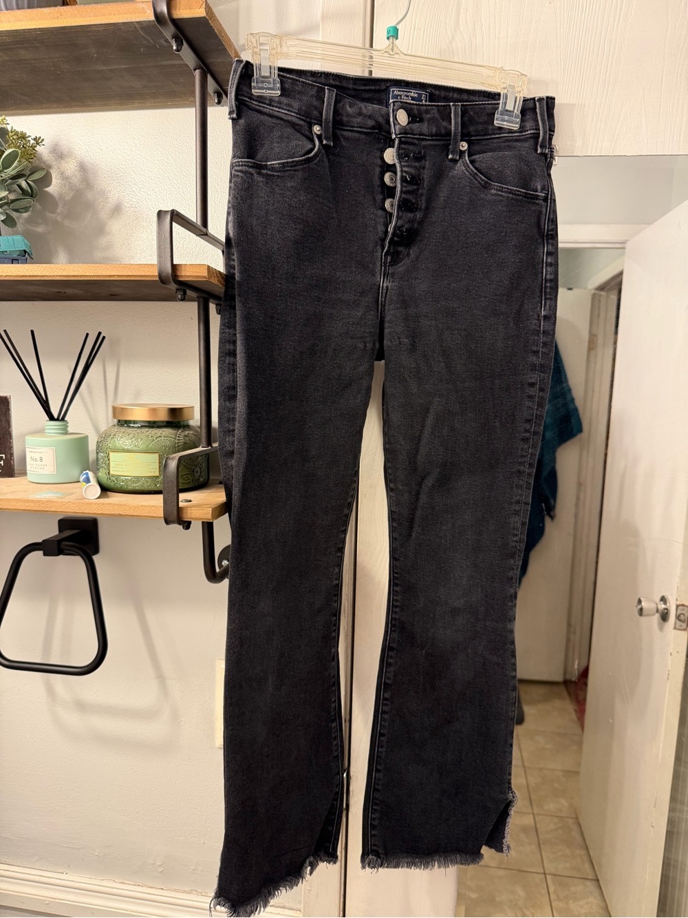 Abercrombie & Fitch Black High-Rise Flare Jeans